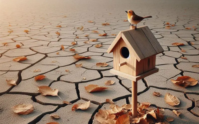 Birdhouse On Drying the Ground