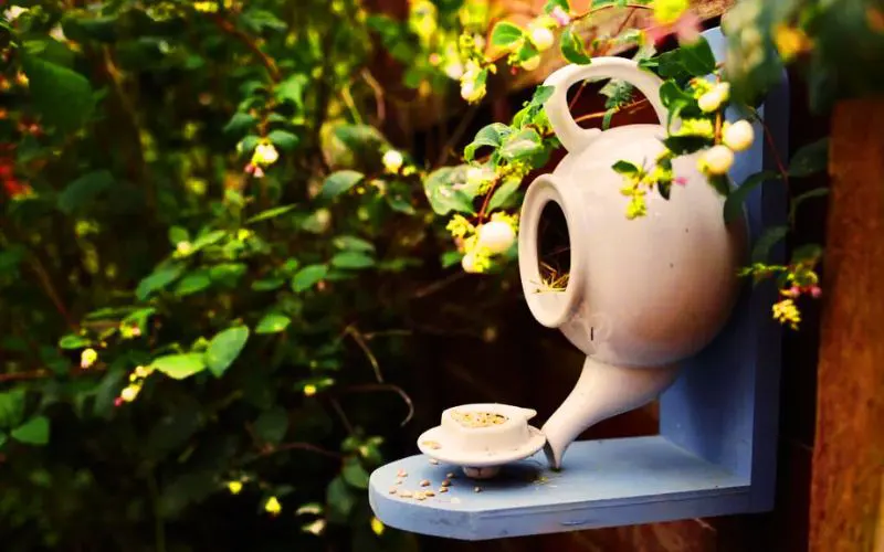 Birdhouse made with Teapot 