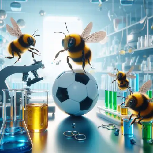 Bees Learn and Perform Complex Tasks Such as Bees Playing Football in a Scientific Lab