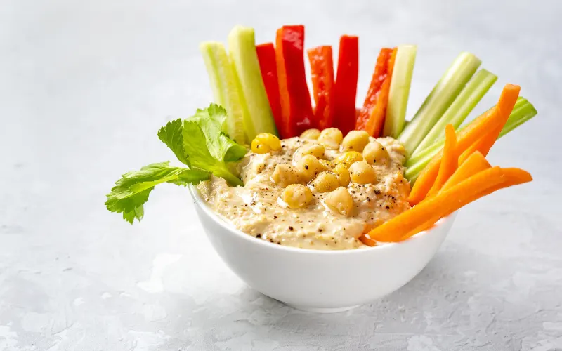 Veggie Stick With Hummus Summer Snacks