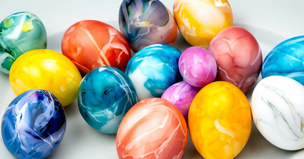 dyeing easter eggs